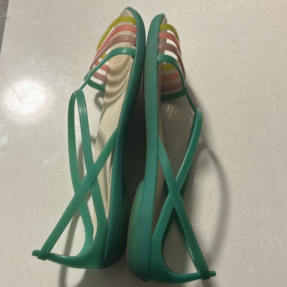 Crocs Isabella Flat Sandal Shoes Women’s Island Green size 9 Kelly sandals - Picture 9 of 13
